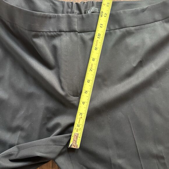 Lafayette 148 Womens Black Pants Wool Wide Leg Ankle Crop Dress Pants Size 14 - Picture 7 of 12